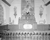 Autel, tabernacle, gradins d'autel (2) (autel à parements, tabernacle à ailes), chapelle Notre-Dame-de-Coz-Iliz (Pleudaniel)