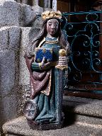 Statue (d'applique, petite nature) : sainte Catherine d'Alexandrie, chapelle Notre-Dame (Châteaulin)