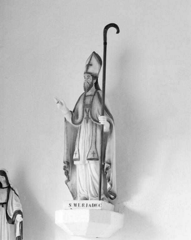 Statue (petite nature) : saint Mériadec, chapelle Saint-Mériadec (Baden)