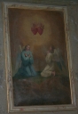 Tableau d'autel : Adoration des coeurs de Jésus et Marie