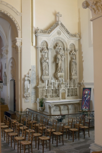 Ensemble de l'autel secondaire sud : autel, tabernacle, retable