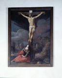 Tableau : Christ en croix et sainte Marie-Madeleine, chapelle des Bénédictins (Josselin)