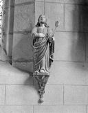 Groupe sculpté (grandeur nature) : sainte Famille, chapelle Saint-Laurent ou Notre-Dame-de-Bonne-Nouvelle (Goulien)