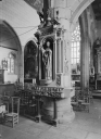 Retable (2) ; statue (2) : saint Laurent ; saint Pierre, église paroissiale Notre-Dame de l'Assomption (Cléden-Poher)
