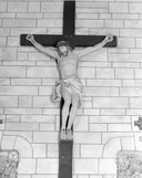 Statue (d'applique, figure colossale) : christ en croix, église paroissiale Saint-Pierre et Saint-Paul (Grand-Fougeray)