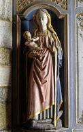 Statue (petite nature, d'applique) : Vierge à l'Enfant (2), dite à la poire, église Saint-Mélar (Meilars)