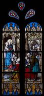 Ensemble de 11 verrières à personnages des baies 1 à 10 et 00, église Saint-Pierre (Sérent)
