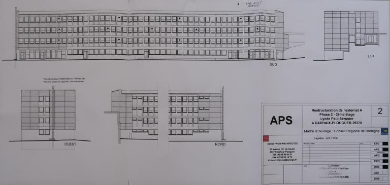 L'externat et les ateliers du lycée Paul Sérusier, avenue Waldkappel (Carhaix-Plouguer)