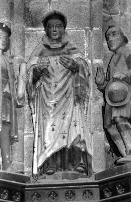 Groupe sculpté : saint Yves entre le riche et le pauvre (Minihy-Tréguier)