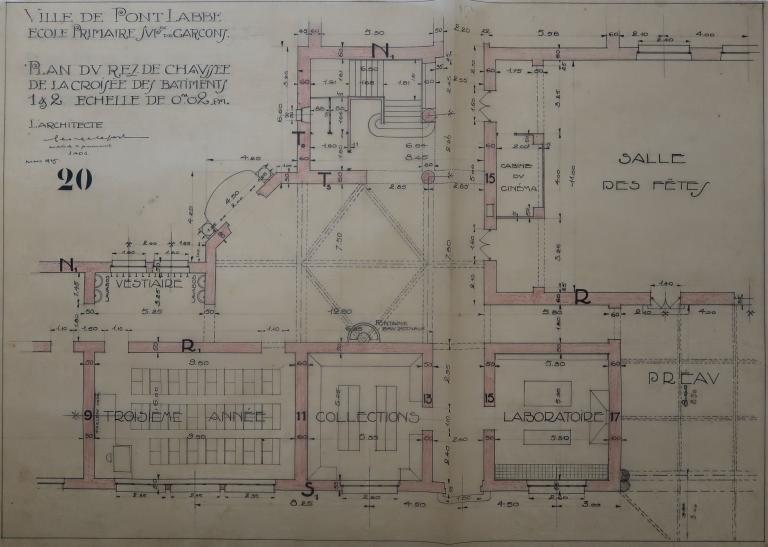 Bâtiments de l'ancienne école primaire supérieure, lycée Laënnec, 61 rue du Lycée (Pont-L'Abbé)