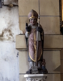 Statue (d'applique, petite nature) : saint Claude, église paroissiale Saint-Pierre Saint-Paul (Kergrist)