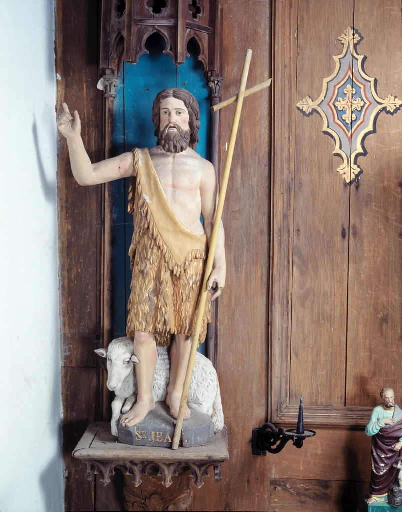 Statue (petite nature) : saint jean-Baptiste (n° 2), chapelle Saint-Aubin (Pont-Scorff)