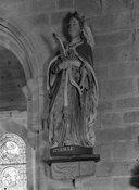 Statue (2, d'applique, grandeur nature) : saint Augustin, sainte Ursule, église paroissiale Notre-Dame-de-Roscudon (Pont-Croix)