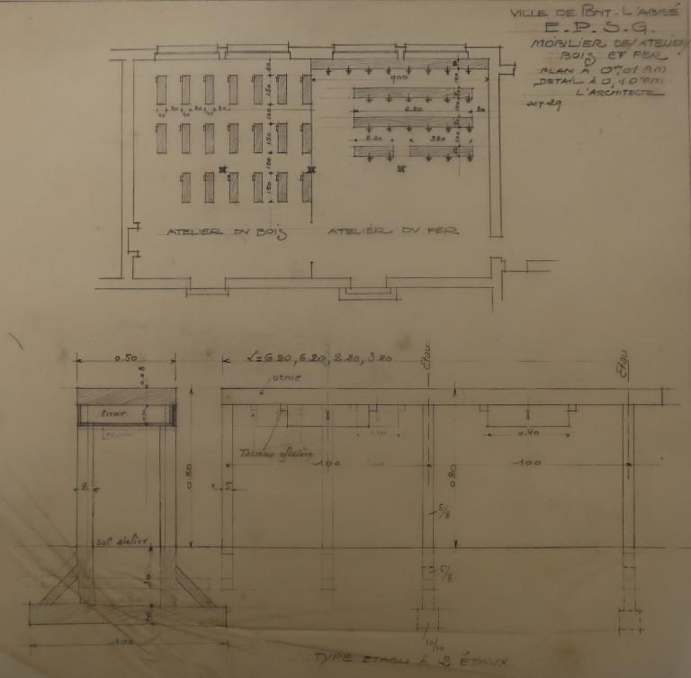 Bâtiments de l'ancienne école primaire supérieure, lycée Laënnec, 61 rue du Lycée (Pont-L'Abbé)
