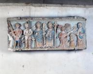 Retable : saint Pierre, (saint Fabien), saint Paul, saint Sébastien, Annonciation, église Saint-Pierre-Saint-Paul (Guégon)