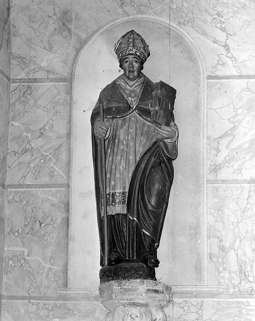Statue (petite nature, d'applique) : saint Conogan, chapelle Saint-Conogan (Beuzec-Cap-Sizun)