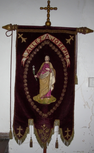Bannière de procession : Enfant Jésus ; Saint Joseph