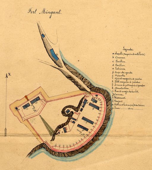 Plan du fort du Mengant, Génie, Direction de Brest, 2e moitié 19e siècle