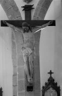 Statue (d'applique, petite nature) : Christ en croix, église paroissiale Saint-Justin (Guiler-sur-Goyen)