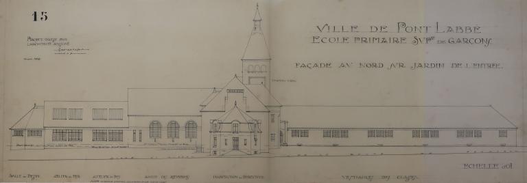 Bâtiments de l'ancienne école primaire supérieure, lycée Laënnec, 61 rue du Lycée (Pont-L'Abbé)