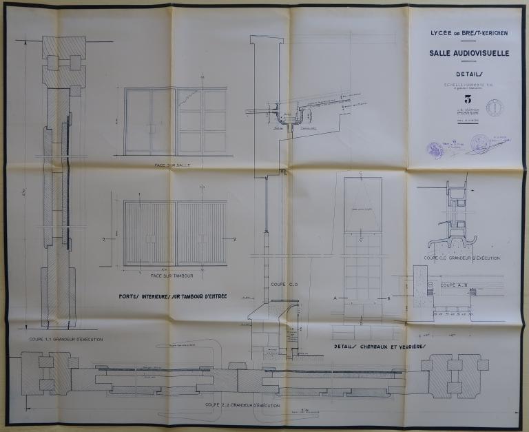 La chapelle - salle audiovisuelle (disparue) de la cité scolaire Kerichen, dite aussi "Campus Kerichen" (Brest)