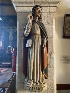 Statue : Saint Jean, église paroissiale  Sainte-Croix (La Croix-Helléan)