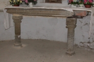 Ensemble de l'autel de saint Léonard : autel, tabernacle, gradin d'autel