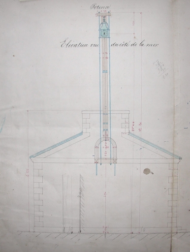 Phare dit feu antérieur du Colombier, avenue des Hortensias (Perros-Guirec)