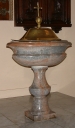 Fonts baptismaux, église paroissiale Saint-Aubin (Yffiniac)