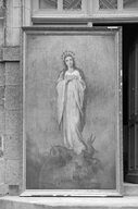 Tableau : Vierge de l'apocalypse, prieuré de bénédictins, église paroissiale Saint-Jean-Baptiste (Ercé-en-Lamée)