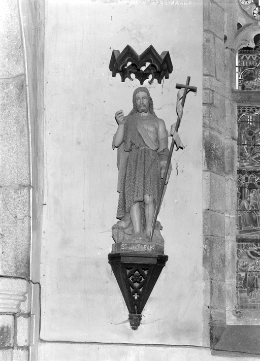Statue (grandeur nature) : saint Jean-Baptiste (2), église paroissiale Saint-Jean-Baptiste (Plourac'h)