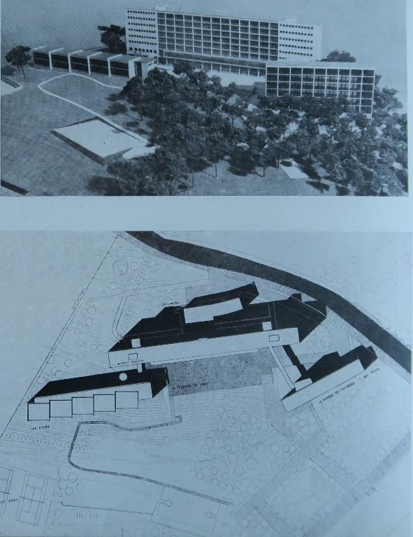 Les bâtiments de l'internat de 1958, du Lycée Auguste Brizeux, 6 rue Bourg-les-Bourgs (Quimper)