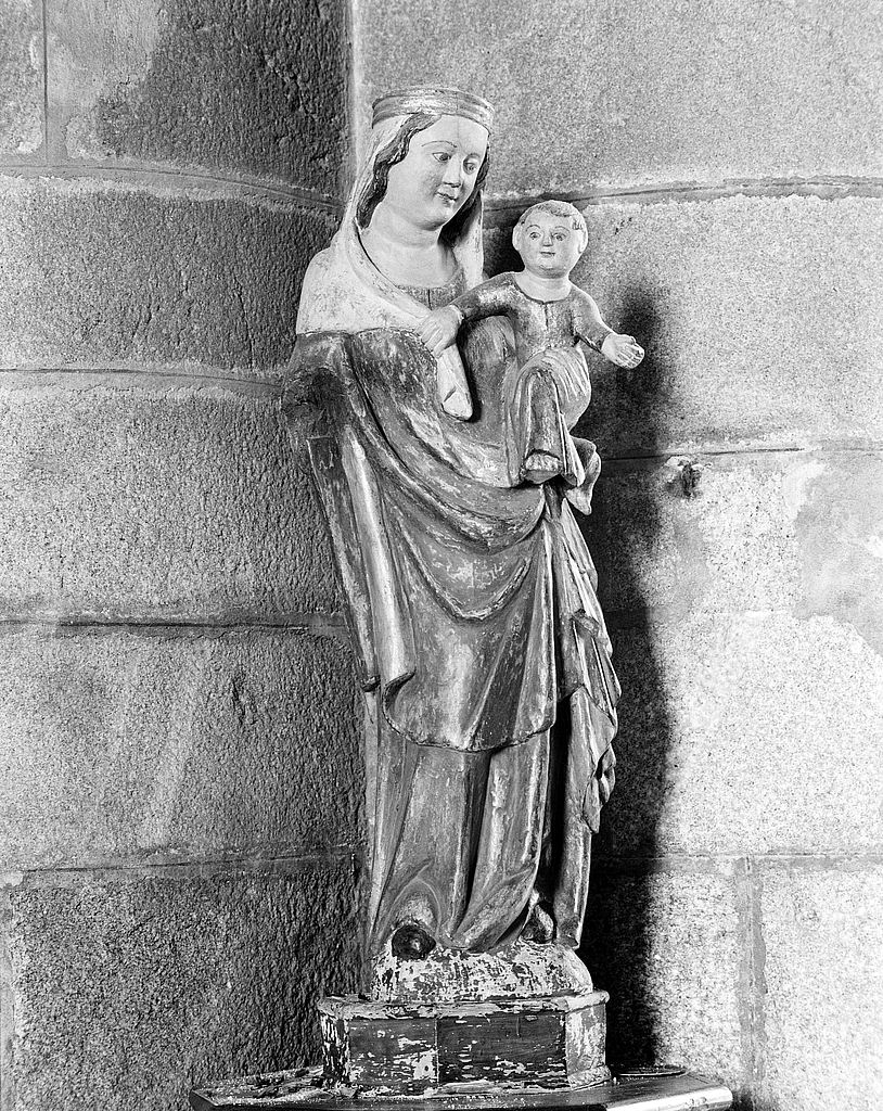Statue (d'applique, demi-nature) : Vierge à l'Enfant (1), église paroissiale Notre-Dame-de-Croas-Batz (Roscoff)