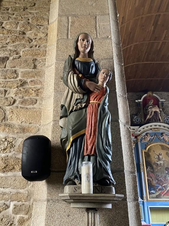 Groupe sculpté : Éducation de la Vierge, église paroissiale Saint-Servais (Saint-Servant-sur-Oust)
