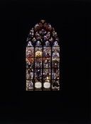 Verrière à personnages de la baie 11 : La Pentecôte, église Saint-Armel (Ploërmel)