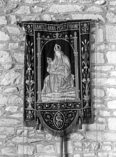 Bannière de procession : Education de la Vierge ; Saint Cado